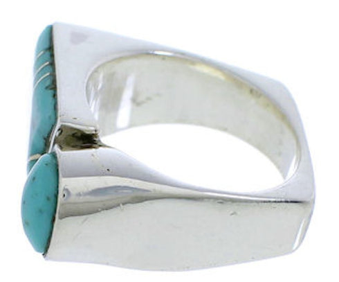 Genuine Sterling Silver Turquoise Jewelry Ring Size 5 UX39803